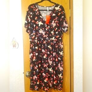Weaczzy Floral Black Dress 3XL